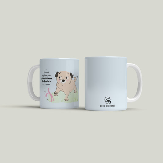 Playful Zen Dog mug