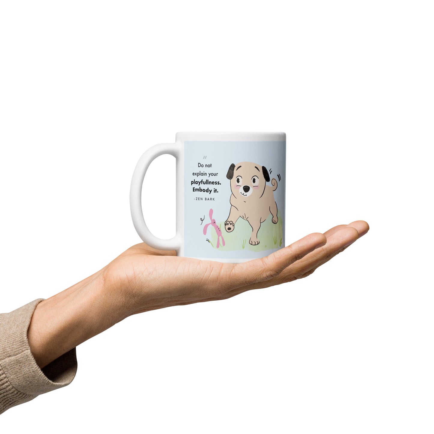 Playful Zen Dog mug